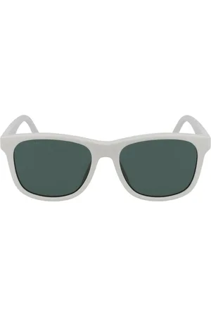 Lacoste Unisex, Accessoires, Blanc, Taille: ONE Size Lunettes de soleil à monture injectée et verres verts