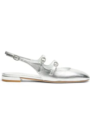 Stuart Weitzman Femme, Chaussures, Gris, Taille: 38 EU Chaussures Slingback Mary Jane Ornées de Cristaux