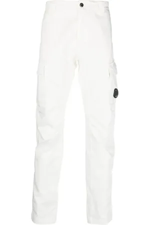 C.P. Company Homme, Pantalons, Blanc, Taille: L Pantalon Cargo Stretch Sateen Lens