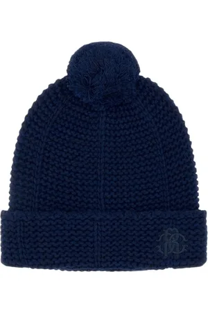 Roberto Cavalli Unisex, Accessoires, Bleu, Taille: ONE Size Chapeau Pom-Pom Bleu Foncé Unisexe
