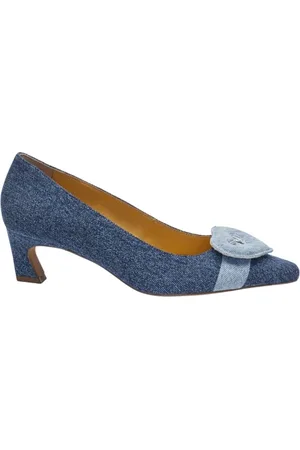 Fabienne Chapot Femme, Chaussures, Bleu, Taille: 40 EU Escarpins en denim à boucle cœur