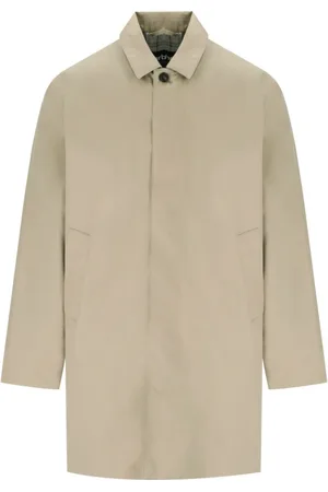 Barbour Homme, Manteaux, , Taille: L Veste Imperméable en Pierre Lavée avec Doublure Tartan