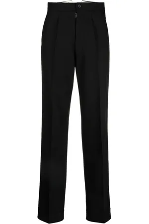 Maison Margiela Femme, Pantalons, Noir, Taille: 42 FR Pantalon Plissé en Laine Noire