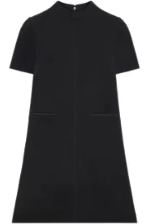 Courrèges Femme, Robes, Noir, Taille: 40 FR Robe Trapèze Noire Luxe