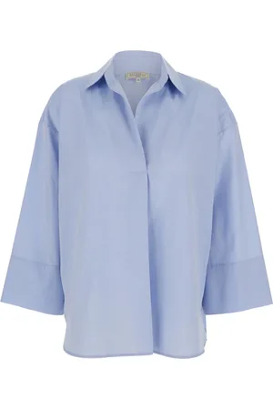 ANTONELLI Femme, Blouses et Chemises, Bleu, Taille: 40 FR Chemise en Coton Style Alighieri