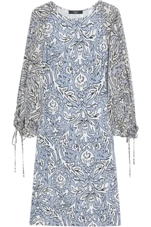 Max Mara Femme, Robes, Bleu, Taille: 42 FR Robe Courte Bleue à Fleurs