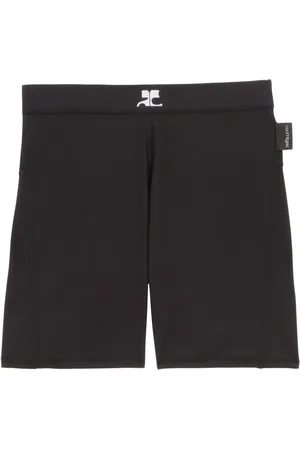 Courrèges Femme, Shorts, Noir, Taille: 40 FR Short Cycliste avec Détail Logo Métal
