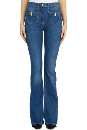 Elisabetta Franchi Femme, Jeans, Bleu, Taille: W28 Jean Bootcut en Denim avec Poches