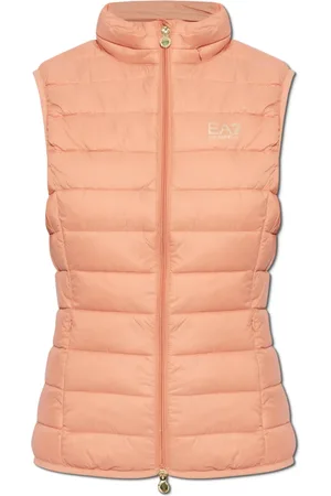 EA7 Femme, Vestes, Rose, Taille: 38 FR Veste Rembourrée avec Capuche
