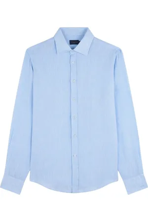 Paul & Shark Homme, Chemises, Bleu, Taille: L Chemise en Lin Col Français