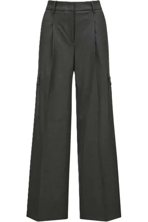 Cambio Femme, Pantalons, Gris, Taille: 42 FR Pantalon Large Plissé Cargo