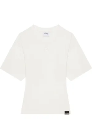 Courrèges Femme, Tops, Blanc, Taille: 36 FR T-shirt ras du cou