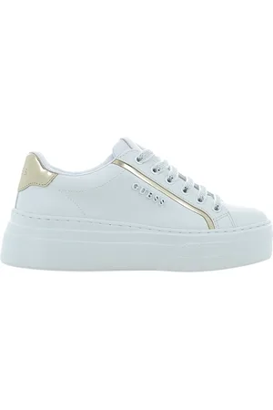 Guess Femme, Chaussures, Blanc, Taille: 37 EU Baskets Montantes en Éco-Cuir Blanc