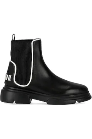 Emporio Armani Femme, Chaussures, Noir, Taille: 37 EU Bottines Chelsea à Insert Élastique et Logo en Relief
