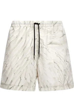 Roberto Cavalli Homme, Maillots de bain, Blanc, Taille: L Maillot de bain imprimé plumes