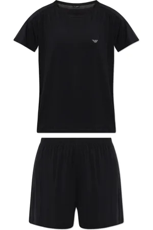 Emporio Armani Femme, Vêtements de nuit et de détente, Noir, Taille: 42 FR Pyjama T-shirt et short en viscose certifiée ASV Essential