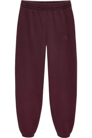 ANINE BING Femme, Pantalons, Rouge, Taille: 36 FR Jogging Bordeaux Coupe Large Brodé
