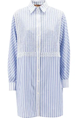 ERMANNO SCERVINO Femme, Robes, Bleu, Taille: 36 FR Caftan Rayé