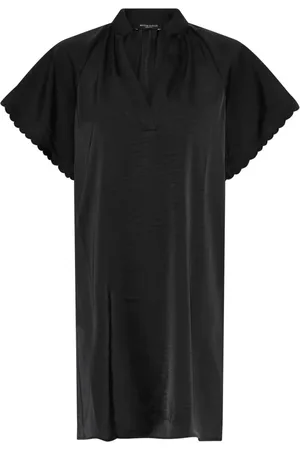 Bruuns Bazaar Femme, Robes, Noir, Taille: 46 FR Robe noire à manches larges