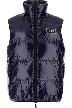 Dsquared2 Homme, Vestes, Bleu, Taille: L Doudoune Bleue Sans Manches à Col Montant