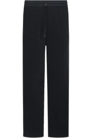 Emporio Armani Homme, Pantalons, Bleu, Taille: L Pantalon en coton bleu marine à logo