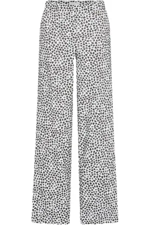 Fabienne Chapot Femme, Pantalons, Noir, Taille: 36 FR Pantalon Large Imprimé Cœurs