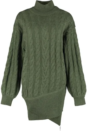 Retrofete Femme, Robes, Vert, Taille: 36 FR Robe asymétrique en tricot à torsades