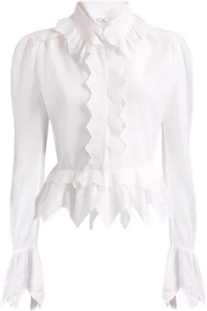 Etro Femme, Blouses et Chemises, Blanc, Taille: 38 FR Blouse en voile avec broderie