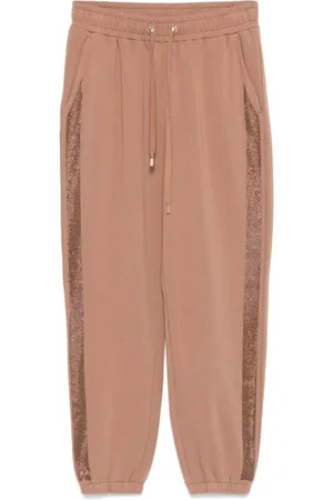 Liu Jo Femme, Pantalons, Brun, Taille: 42 FR Pantalon de jogging à cordon avec strass