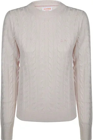 sun68 Femme, Pulls, Rose, Taille: 42 FR Pull Douillet en Tricot Torsadé