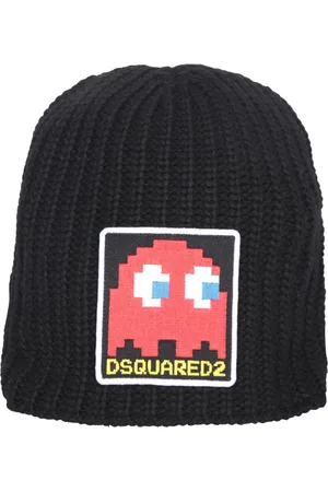Dsquared2 Homme, Accessoires, Noir, Taille: ONE Size Bonnet en maille avec patch logo