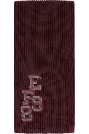 Elisabetta Franchi Femme, Accessoires, Rouge, Taille: ONE Size Écharpe Bordeau en Maille Côtes Style Collège