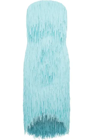 Bottega Veneta Femme, Robes, Bleu, Taille: 36 FR Robe Midi à Franges