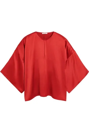 By Malene Birger Femme, Blouses et Chemises, Rouge, Taille: 44 FR Blouse sophistiquée en satin à coupe oversize