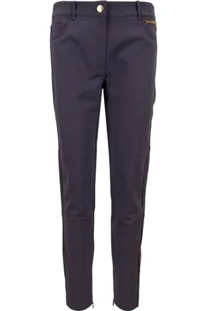 Elisabetta Franchi Femme, Pantalons, Violet, Taille: 42 FR Pantalon Femme avec Fermeture Éclair et Bouton