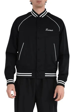 LANEUS Homme, Vestes, Noir, Taille: XL Bomber en Coton Brillant