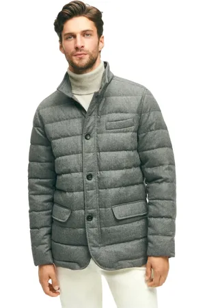Brooks Brothers Homme, Vestes, Gris, Taille: M Blazer Puffer en Laine et Duvet Gris