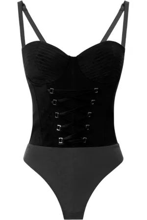 Elisabetta Franchi Femme, Tops, Noir, Taille: 42 FR Body Bustier en Crêpe avec Bonnets Surpiqués