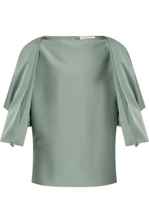 Lanvin Femme, Blouses et Chemises, Vert, Taille: 38 FR Haut Tendance à Manches Ouvertes