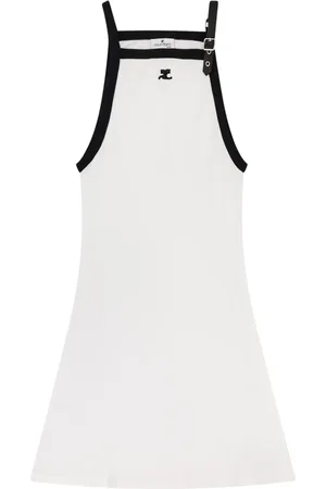 Courrèges Femme, Robes, Blanc, Taille: 38 FR Robe Halter à Boucle Détaillée