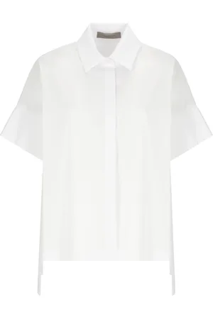 D.EXTERIOR Femme, Blouses et Chemises, Blanc, Taille: 40 FR Chemise Blanche en Mélange de Coton avec Col