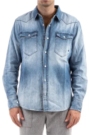 ELEVENTY Homme, Chemises, Bleu, Taille: L Chemise en denim style Texan