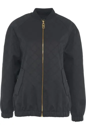 Elisabetta Franchi Femme, Vestes, Noir, Taille: 40 FR Blouson Bomber Noir avec Monogramme