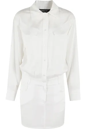 FEDERICA TOSI Femme, Robes, Blanc, Taille: 36 FR Robe de Sport Blanche à Manches Longues
