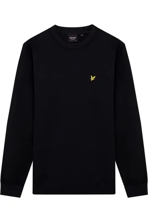 Lyle & Scott Homme, Sweatshirts et sweats à capuche, Noir, Taille: 2XL T-shirt à Manches Longues Relax Coupe Décontractée