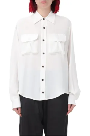 Dsquared2 Femme, Blouses et Chemises, Blanc, Taille: 38 FR Chemise fluide utilitaire