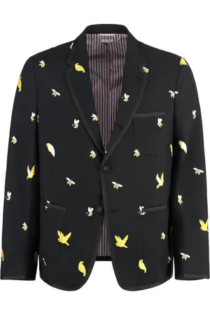 Thom Browne Homme, Vestes, Noir, Taille: L Veste à Revers en Mélange de Laine