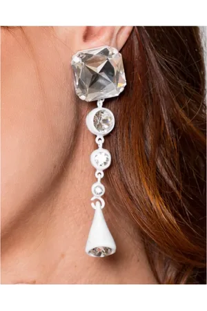 Marni Femme, Accessoires, Blanc, Taille: ONE Size Twinkle Long Earrings