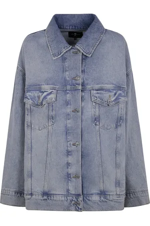 7 for all Mankind Femme, Vestes, Bleu, Taille: 40 FR Sahara Trucker Jacket