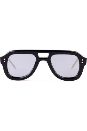 Thom Browne Homme, Accessoires, Noir, Taille: ONE Size Lunettes de soleil aviateur rectangulaires